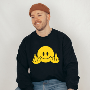 Smile and Fuck Off Unisex Crewneck Sweatshirt
