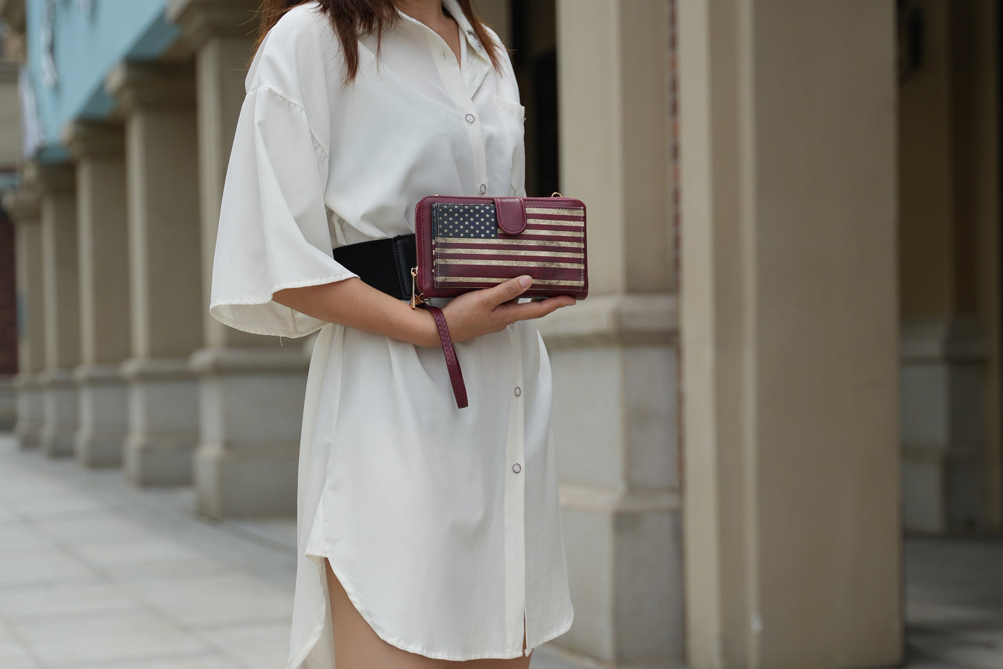 Kiara Smartphone and Wallet Convertible Flag Crossbody Bag (Multiple colors to choose)