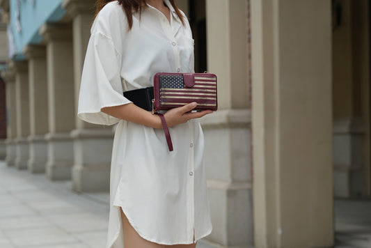 Kiara Smartphone and Wallet Convertible Flag Crossbody Bag (Multiple colors to choose)